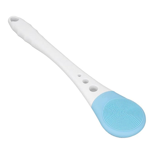 Back Scrubber Waterproof USB Charging Multifunction Soft Silicone Electric Body Scrubber Fully Automatic for Home (Blue)