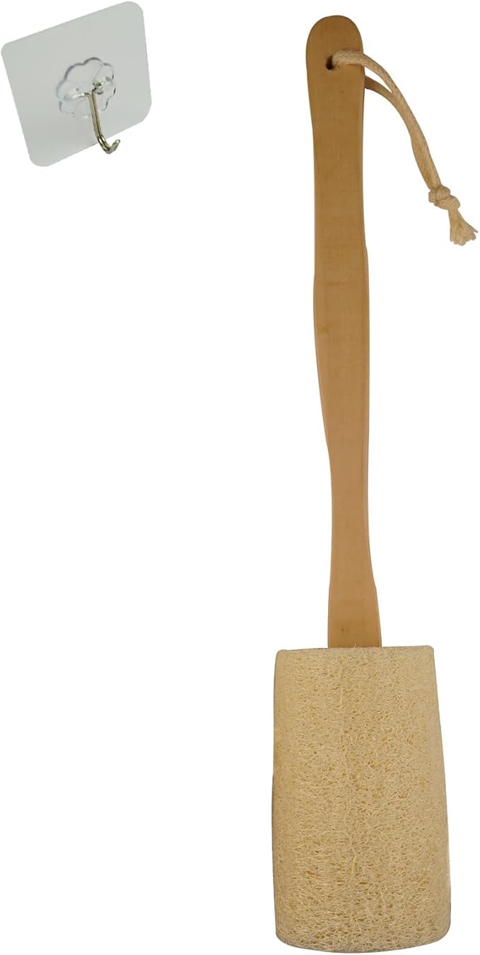 Back Loofah Scrub Loofah Sponge Long Handle Loofah Shower Bath Brush On a Stick Body Scrub Brush Scrubber Loofah Exfoliating Body Eco-Friendly Sponge