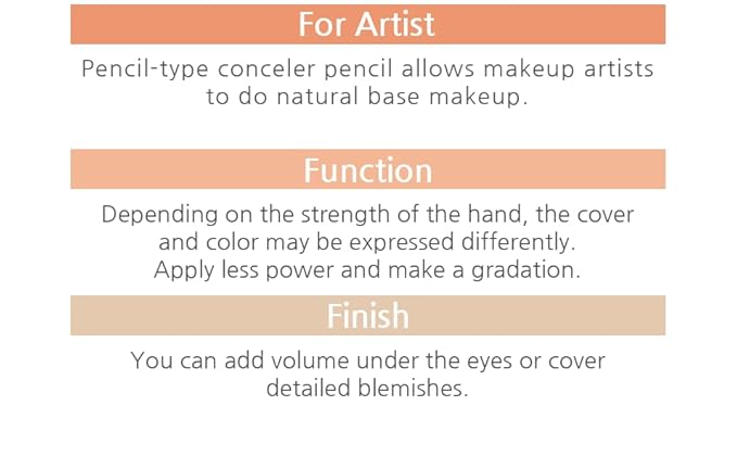 [K-Beauty Makeup] Courcelles Concealer Pencil CC706/CC707/CC708, Hard type-Natural Cover, light, medium, dark beige (CC706-Light Beige+Sharpener)