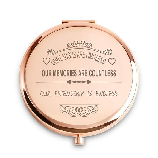 Friendship Gifts for Women Girls, Personalized Compact Mirror, Mothers Day Birthday for Gifts for Female Friends Bestie Bestfriend, 2025 Graduation Gifts for Her Middle High School College