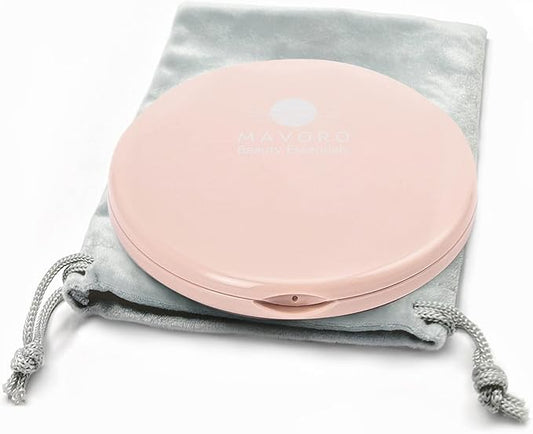 Magnifying Compact Mirror for Purses, 1x/10x Magnification – Double Sided Travel Makeup Mirror, 4 Inch Small Pocket or Purse Mirror. Distortion Free Folding Portable Compact Mirrors (Millennial Pink)