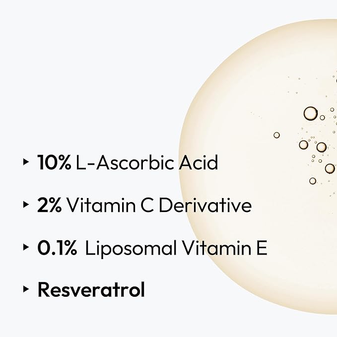 Dark Spot Correcting Serum for Face Korean Skin Care, Layerlab 10% Vitamin C Resveratrol Vitamin E Radiance Smoothing Dull Skin Tone Anti-Aging. Daily Pure Vitamin C 10% Serum 28ml 0.94 fl oz