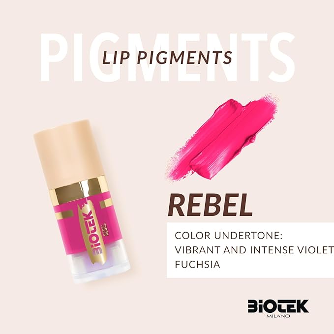 Biotek Lip Pigment for Permanent Makeup - Vibrant and Intense Violet Fuchsia Lip Color - Made in Italy - Rebel 0,24 fl.oz.