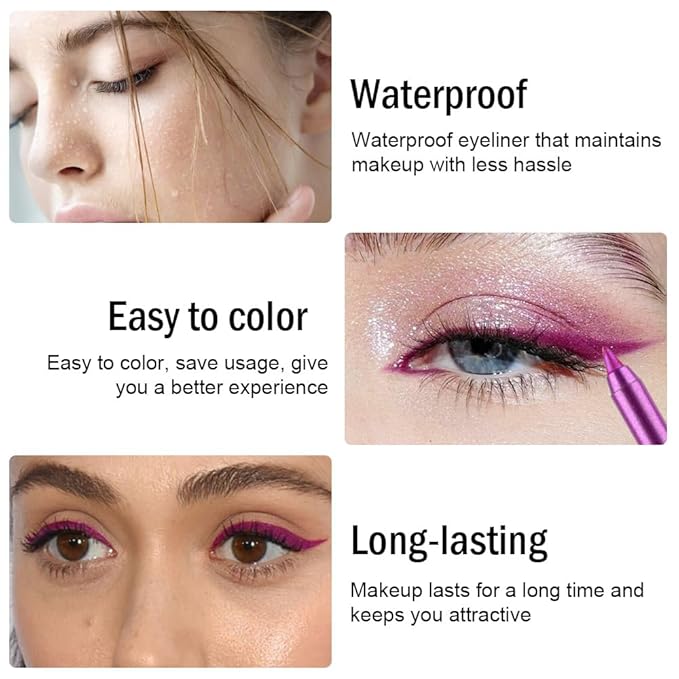 evpct Grape Purple Gel Eyeliner Pencil for Women Waterline Waterproof Smudge Proof Eye Makeup Liners, Purple Mascara Eye Liner Gel Liner Eyeliner with Sharpener delineador de ojos contra el agua 05