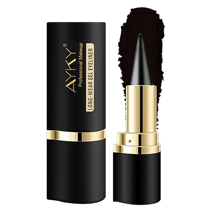 Long Wear Gel Eyeliner, Eyeliner Cream Stick Natural Black, Eye Liner Gel Waterproof Smudge Proof, Long Lasting Smooth Eye liner Pencil (Black)