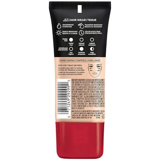 L'Oreal Paris Cosmetics Makeup Infallible Pro-Matte Liquid Longwear Foundation, Classic Ivory, 1 fl oz