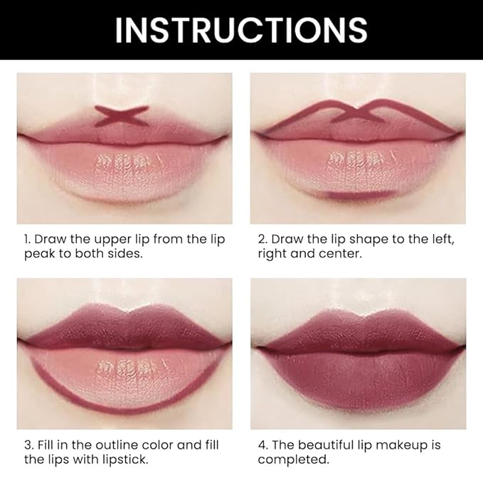 BINGBRUSH 2 IN 1 Lip Liner & Lipstick Makeup Set, Dark Red Matte Metallic Lipliner Set for Black Mature Women Waterproof Long Lasting Gift Set (3Pcs Set09-Matte:22#23#24#, 3Pcs)