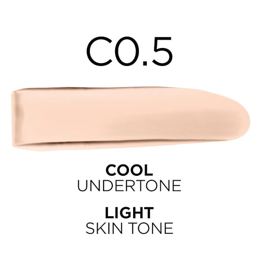 L'Oreal Paris True Match Super-Blendable Foundation, Medium Coverage Liquid Foundation Makeup, C0.5, Light, 1 Fl Oz