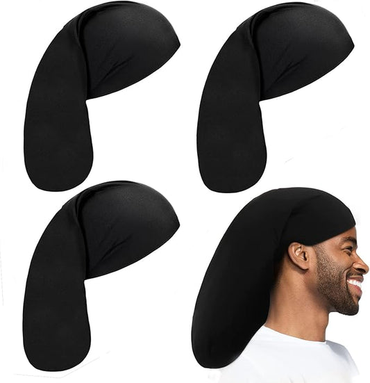 4Pcs Unisex Jumbo Dreadlock Cap Long Hair Dreads Head Wrap,Sleeping Cap Hair Accessories Sleep Bonnet for Men Women