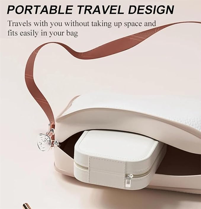 Makeup Case with LED Mirror, Three Color Brightness Adjustable Makeup Mirror, Rechargeable Makeup Mirror, Portable Cosmetic Case, LED Light Jewelry Box (Green)