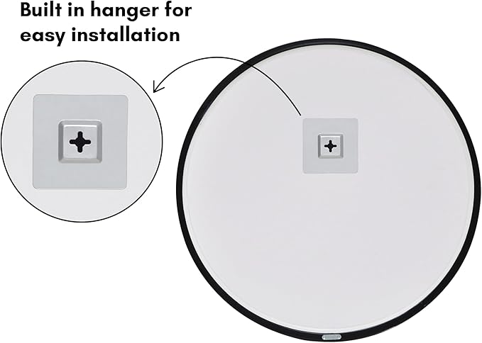 Americanflat 20" Round Mirror - Hanging Mirrors with Durable Frame - Modern Mirror for Bathroom, Bedroom, Living Room - Mirrors for Wall Display and Home Decor - Black