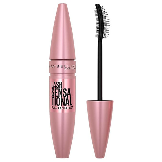Maybelline Lash Sensational Washable Mascara, Lengthening and Volumizing for a Full Fan Effect, Very Black, 1 Count