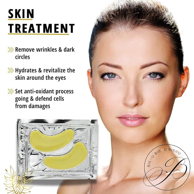 24K Gold Under Eye Patches, Eye Mask,Eye Patches for Puffy Eyes and Collagen Face Cream