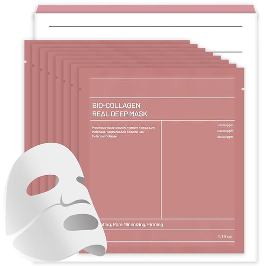 Bukamkom（8pcs Collagen Face Mask, Hydrogel Overnight Face Mask for Hydration & Soothing, Hydrogel Collagen Facial Mask, Face Masks Facial Masks Skincare