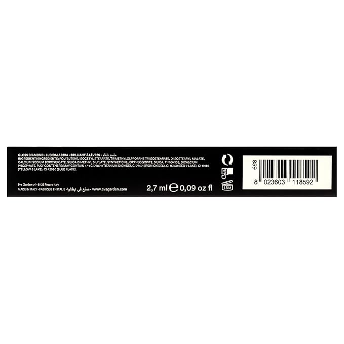 Diamond Lip Gloss - Concentration of Pearls Gives Dazzling Shine - Light and Moisturizing Film with Excellent Hold - Spreads Evenly with No Stickiness - 859 Bright Cherry - 0.09 oz