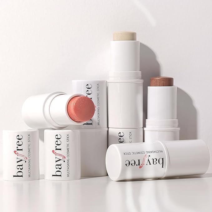 3 PCS Makeup Cream Contour Stick Set, Highlighter Stick & Bronzer Stick & Blush Stick, Long Lasting, Natural Face Contour, Dewy & Matte Finish, Multi Stick Trio for All Skin