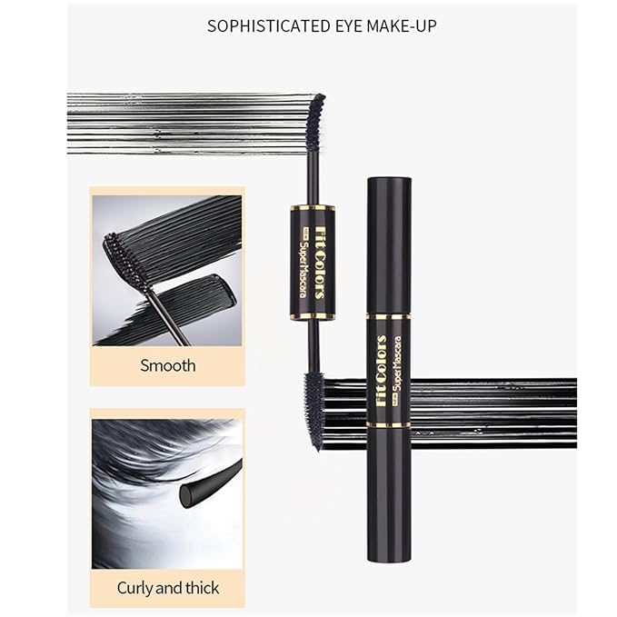 3 Colors Double-Ended Colored Mascara Set for Eyelashes, White Dark Brown Black Colorful Mascara Waterproof Charming Long Lasting Voluminous Eye Makeup Mother's Gifts for Women