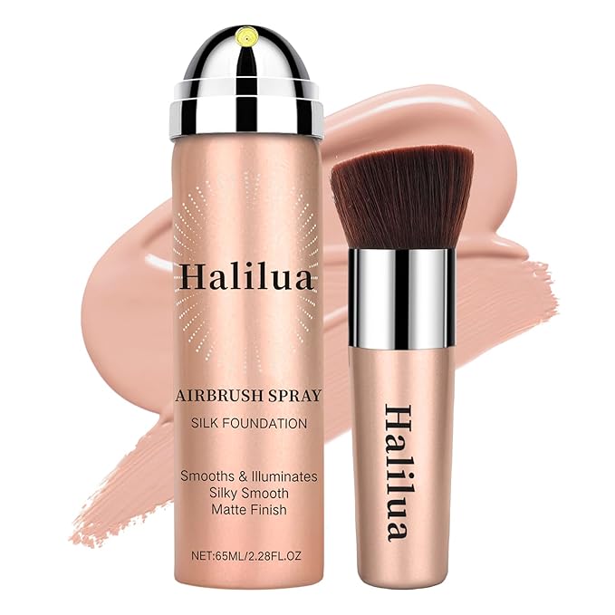 Airbrush Foundation Makeup Spray, Mini Travel Makeup,Silk Airbrush Flawless Setting Spray,Long-lasting&Waterproof Foundation for Smooth Radiant Creamy Skin,Breathable Anti-aging(01# Natural)