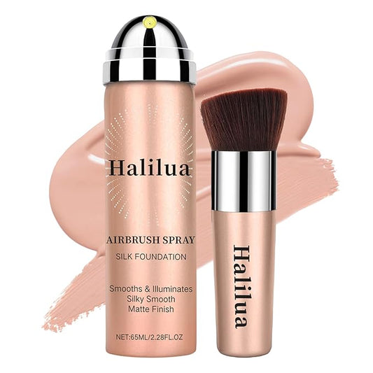Airbrush Foundation Makeup Spray, Mini Travel Makeup,Silk Airbrush Flawless Setting Spray,Long-lasting&Waterproof Foundation for Smooth Radiant Creamy Skin,Breathable Anti-aging(01# Natural)