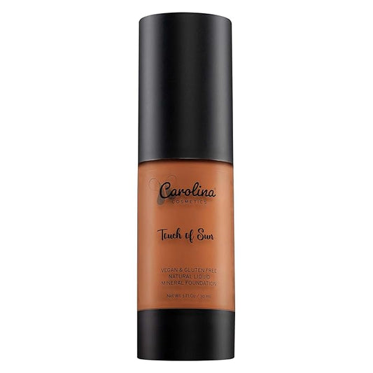 Plant-Based Foundation in Touch of Sun Shade - Hydrating, Pore-Minimizing & Buildable Coverage - Vegan, Non-GMO, Gluten-Free, Paraben-Free - Sun Protection - 1Fl Oz