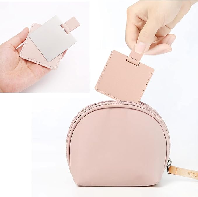 3 PCS Small Compact Mirror for Purse Mini Mirror Travel Handheld Makeup Mirro Portable Folding Mirror, Pocket Cosmetic Travel Mirror, Stainless Steel Compact Cosmetic Mirrorr