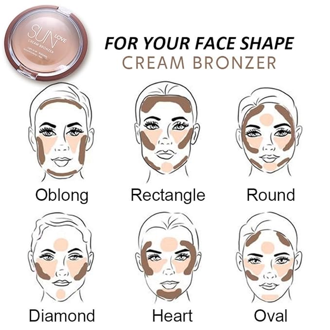 MAEPEOR Matte Cream Bronzer 6 Colors Face Sculpting Contour Bronzers Palette Long Lasting SweatProof Face Bronzer (02 Grace)