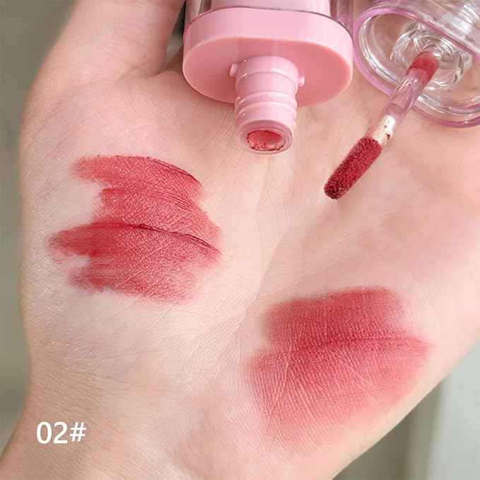 3 Colors Cute Lip Glosses Set, Matte Lip Stain Kit, Liquid Lipstick for Women,Velvet Lip Glaze,Long Lasting Lipstick Non-sticky Lip Gloss, Makeup Gift for Girls and Women (Set A)