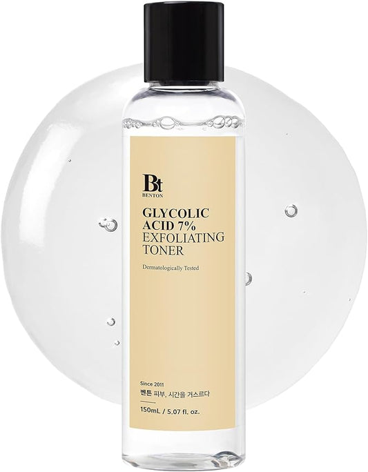Benton Glycolic Acid 7% Exfoliating Toner with Niacinamide - Gentle AHA Toner for Brighter Skin & Even Tone - Balances Oil & Moisture - Hydrating, Cruelty-Free Korean Skin Care