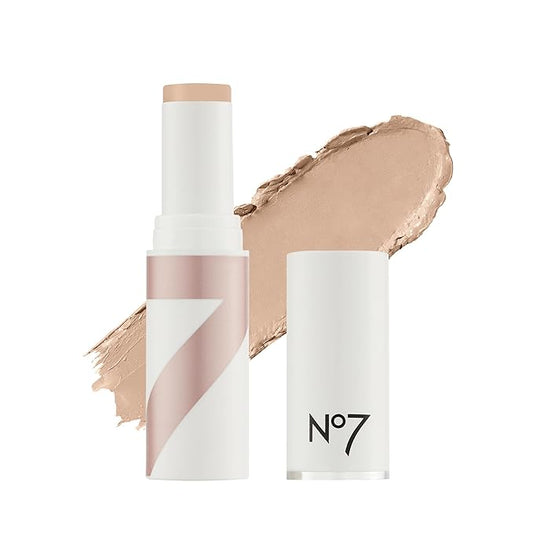 No7 Stay Perfect Foundation Stick - Long-Wear Cream Foundation with Medium, Buildable Coverage - Enriched with Squalene for a Hydrating, Non-Drying & Dewy Finish - Calico (10g)