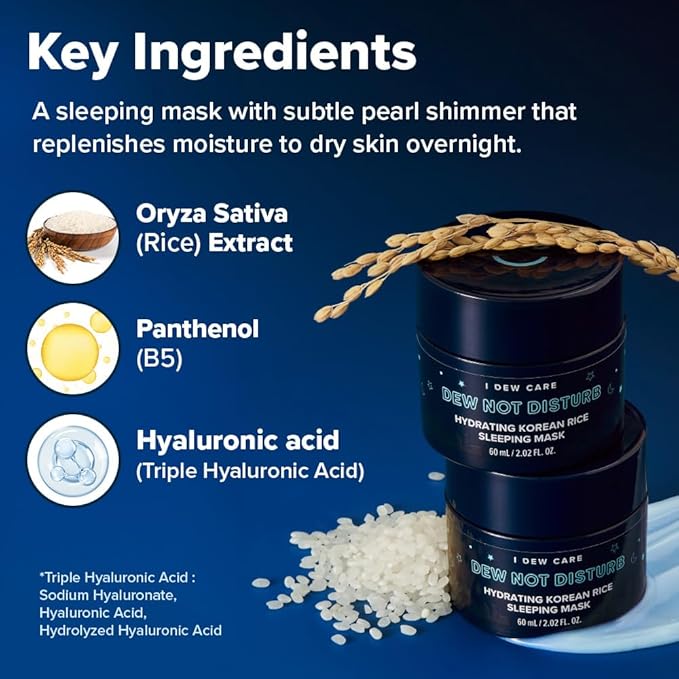 I DEW CARE Night Sleeping Mask - Dew Not Disturb | Hydrating Korean Face Mask Overnight for Glass Skin Glow, Moisturizing Skincare, Best Hydrating Face Masks, Skincare Korean Women, 2.02 FL Oz (60 ml)