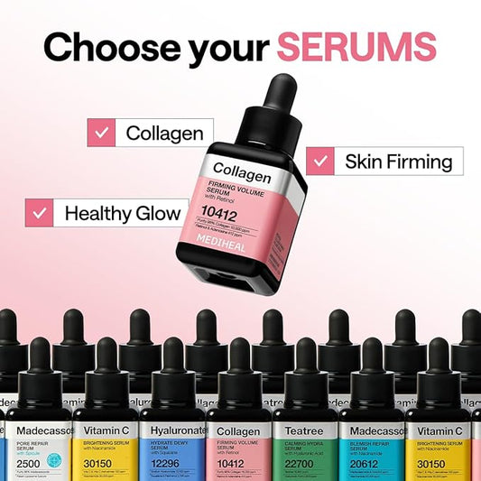 Mediheal Collagen Firming Volume Serum with Retinol 1.35 fl oz - Face Serum for Korean Glass Skin Look, Anti-Wrinkle, Pore Care & Long-Lasting Hydration