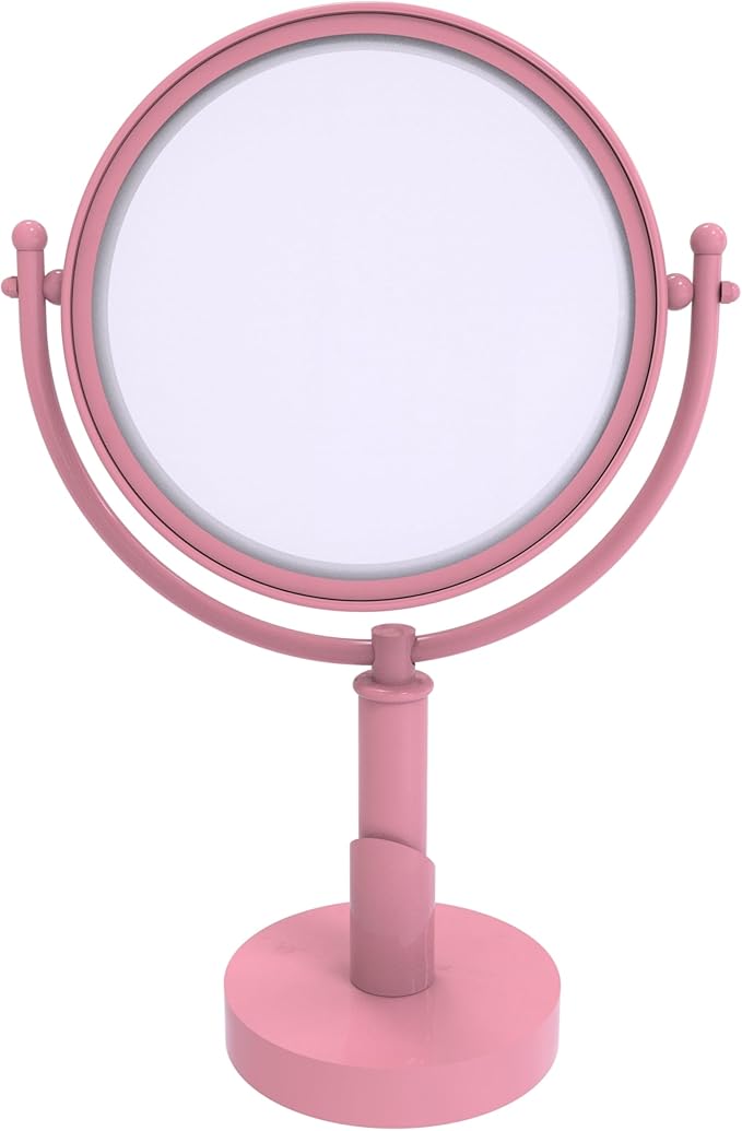 Allied Brass SH-4/5X-PNK Soho Collection 8 Inch Vanity Top Make-Up Mirror 5X Magnification, Pink