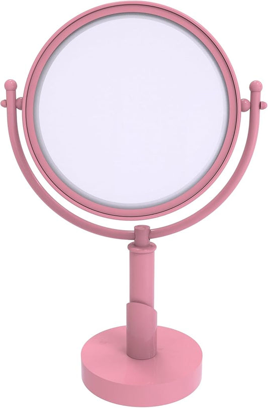 Allied Brass SH-4/5X-PNK Soho Collection 8 Inch Vanity Top Make-Up Mirror 5X Magnification, Pink