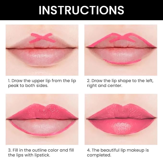 BINGBRUSH 2 IN 1 Lip Liner & Lipstick Makeup Set, Dark Red Matte Metallic Lipliner Set for Black Mature Women Waterproof Long Lasting Gift Set (3Pcs Set16-Shine: 43#44#45#, 3Pcs)