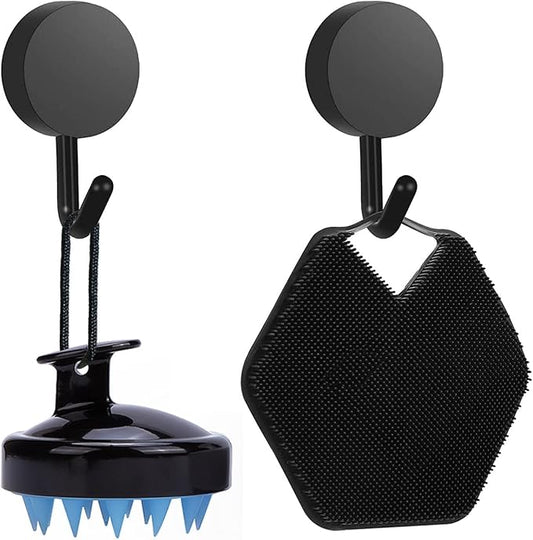 Silicone Body Scrubber Hair Shampoo Brush, Hair Scrubber Soft Silicone Bristles with 2 Pcs Hooks 1 Pcs Lanyard for All Skin Nourishing Cleansing