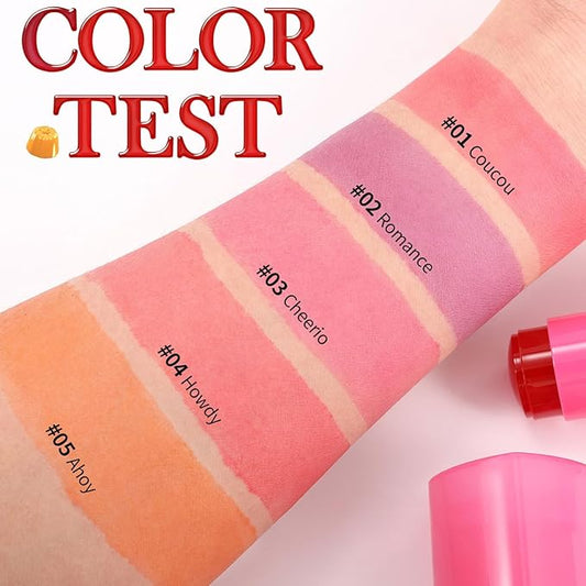Multi-Use Water Jelly Tint Stick Sheer Lip & Cheek Stain Finish, 3-In-1 Cheek Blush & Eyeshadow & Lip Tinted Long-Lasting Moisture - 1,000+ Swipes Per Stick (# 05, 0.32oz)