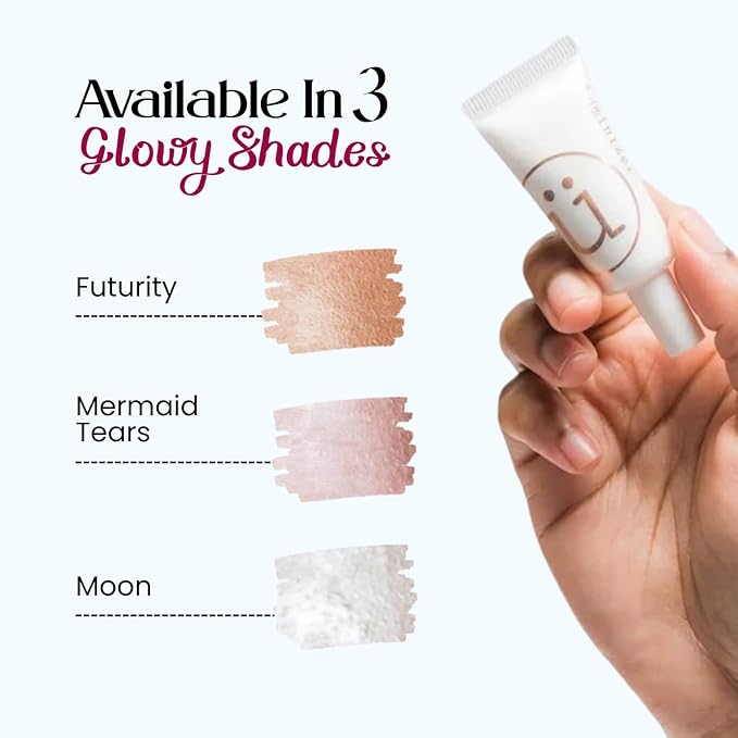 M2U NYC Liquid Highlighter Makeup – Lightweight Luminizer for Natural Radiant Glow with Shimmer – Ultra Smooth Hydrating Illuminator, Face, Cheekbone & Body Glow Enhancer Pink Pearl (Pearl Moon)