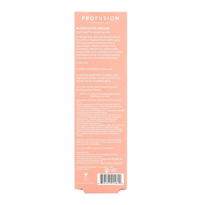 Profusion Cosmetics BLUSH HOUR LIQUID CREAM BLUSH (Bellini, 1)