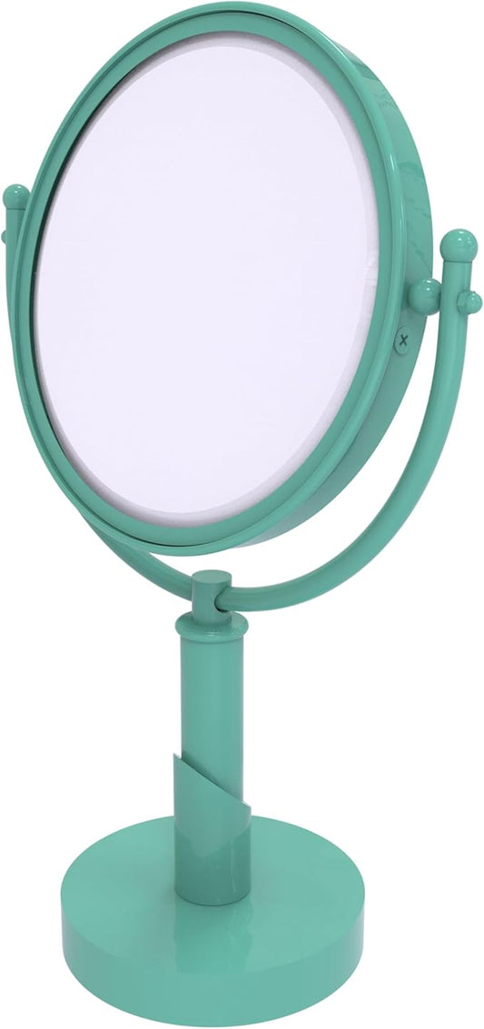 Allied Brass SH-4/4X-SFG Soho Collection 8 Inch Vanity Top Make-Up Mirror 4X Magnification, Sea Foam Green