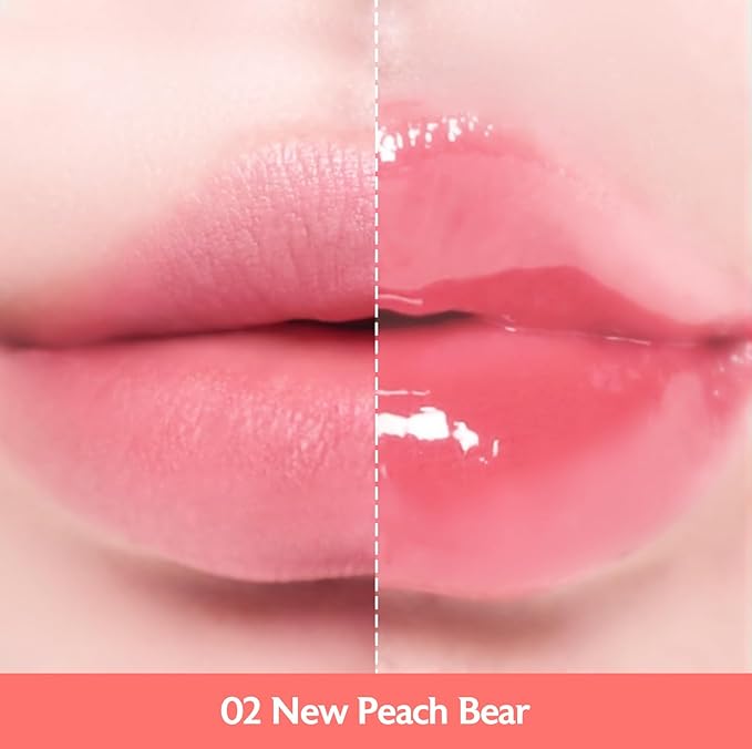 MILKTOUCH Jelly Fit Glow Lip Tint - Hydrating Lip Gloss with Long-Lasting Moisture, Color Stain, Lightweight Formula, Radiant Shine, Perfect for Daily Use, Korean Lip (02 Peach on Top, 4ml)