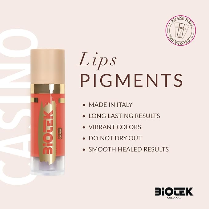Biotek Lip Pigment for Permanent Makeup - Orange Peach Color for Lip - Made in Italy - Casinò 0,61 fl.oz.