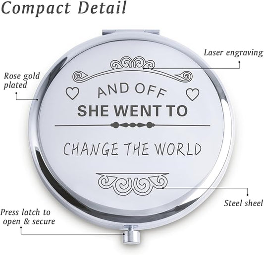 Personalized Gifts for Women Girls, Inspirational Compact Mirrors, 2025 Graduation Gifts for Her, Unique Mothers Day Birthday Gifts for Mom Sister Wife Daughter Niece, Friendship Gifts for Friends