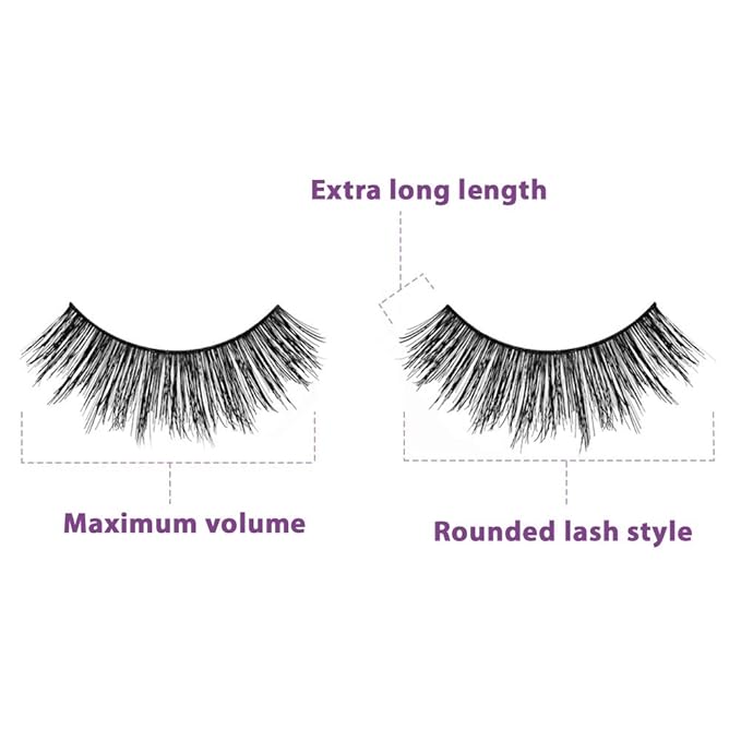 Ardell False Eyelashes Double Up 203 Black - Natural Look, Strip Lashes for Bold Eye Makeup - 4 Pack