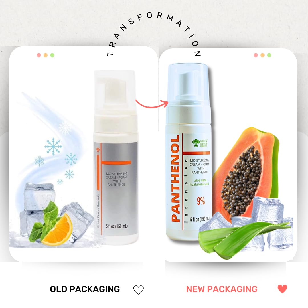 9% Panthenol Foam Spray - Redness Relief Moisturizer | Acne, Burn & Skin Repair with Aloe & Hyaluronic Acid – Post-Laser, Stitches, Tattoo & Hair Transplant, 5Oz