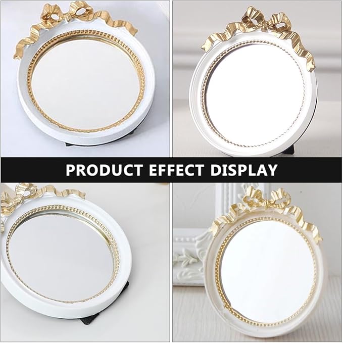 1pc European Style Single Side Mirror Resin Antique at White