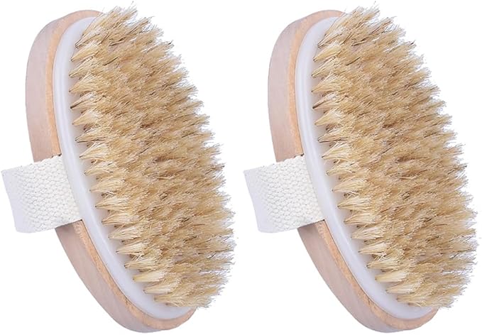 2 Pcs Dry Brushing Body Brushes Body Exfoliating Scrub Brush Shower Massage Brush Leg Circulation Brush Body Wash Scrubber Brush