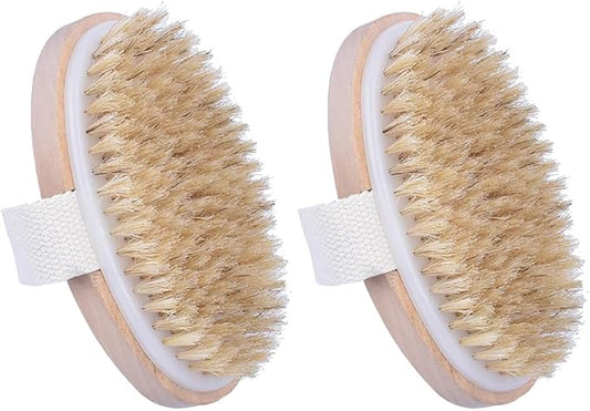 2 Pcs Dry Brushing Body Brushes Body Exfoliating Scrub Brush Shower Massage Brush Leg Circulation Brush Body Wash Scrubber Brush