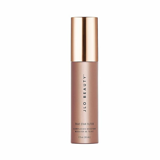 JLO BEAUTY That Star Filter Complexion Booster Highlighter & Bronzing Drops, Pink Champagne, 1 fl oz, For Body & Face, Makeup Primer with Vitamin E, Lightweight Shimmer Sheer Formula, Dewy, Glowy Skin