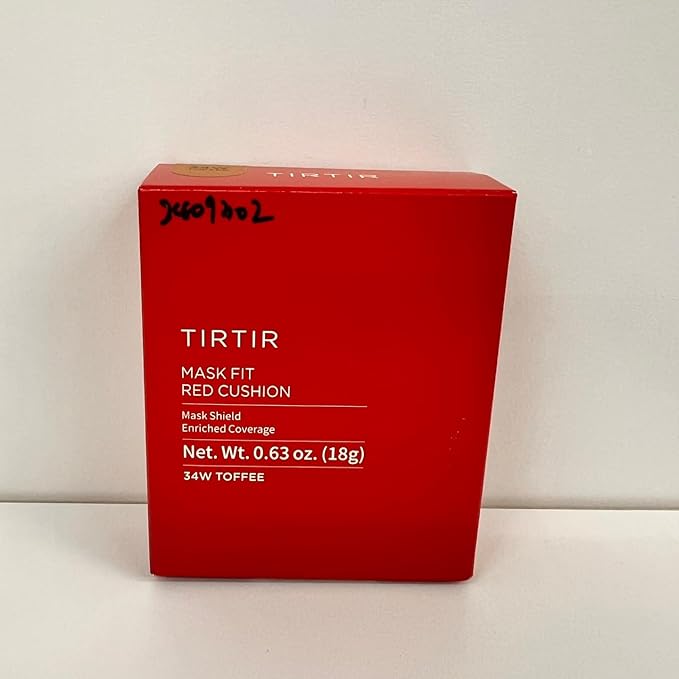 TIRTIR Mask Fit Red Cushion Foundation | Full coverage, Weightless, Skin fit, Satin Glow Finish, Korean Makeup, beauty, Tattoo cover up, Buildable (#34W Toffee, 0.63 Fl Oz)