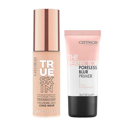 Catrice | True Skin Foundation 10 & The Perfector Poreless Blur Primer Bundle | Full Coverage Makeup | Vegan & Cruelty Free